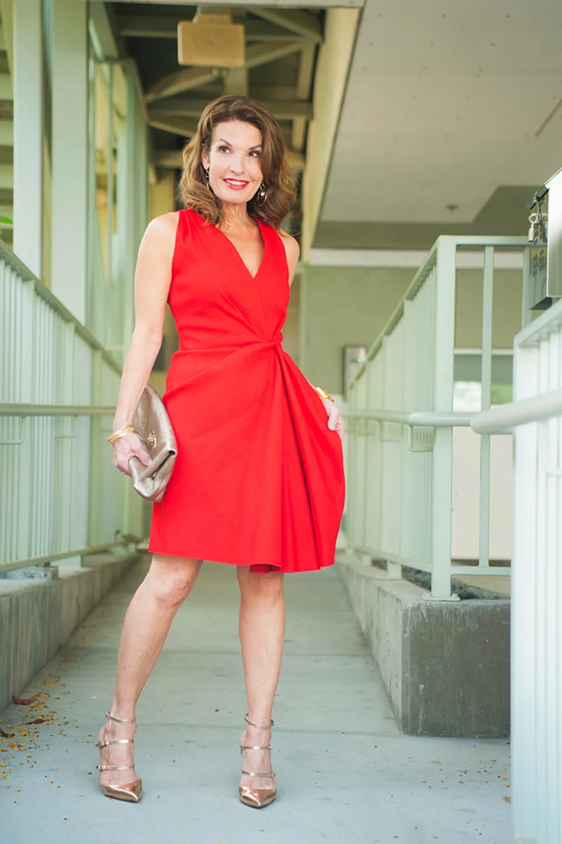 Lanvin Red Dress, Gianvitto Rossi Heels, Mulberry Clutch, St. Johns Bracelet, The Jewelry Bar Bangles . 