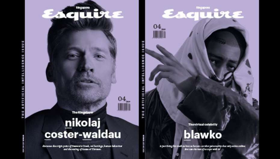 Virtual Celebrity Blawko on the cover of Esquire.png