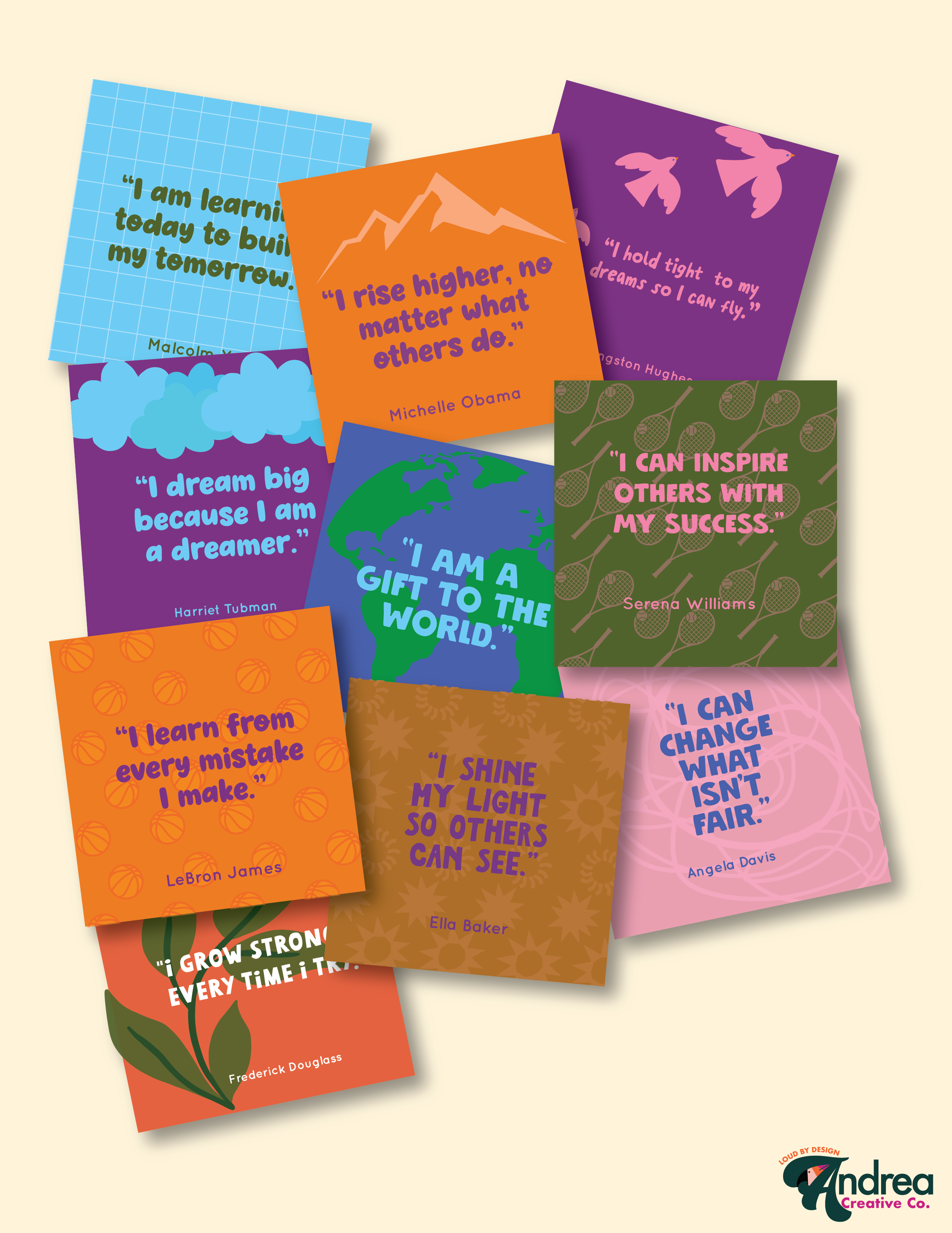 Black American Affirmation Lunchbox Cards