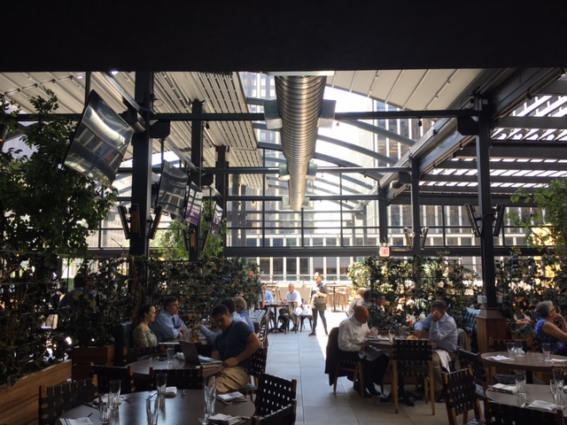 The retractable roof at Rock & Reilly's can be completely removed on beautiful days.