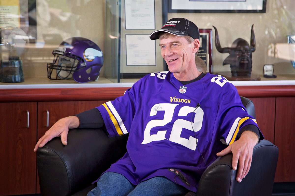 Then, it was his son Tim's turn for interview. He laughed and smiled as he spoke of his loving father and what a happy childhood he had with him. Through Tim, we saw the gentle heart of a loving father and dedicated Viking's fan who raised his entire family on this beloved Minnesota pastime.