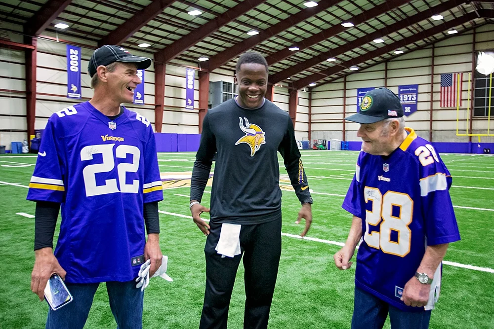 Quarterback #5 Teddy Bridgewater stayed behind to sign his own gloves for the gents.