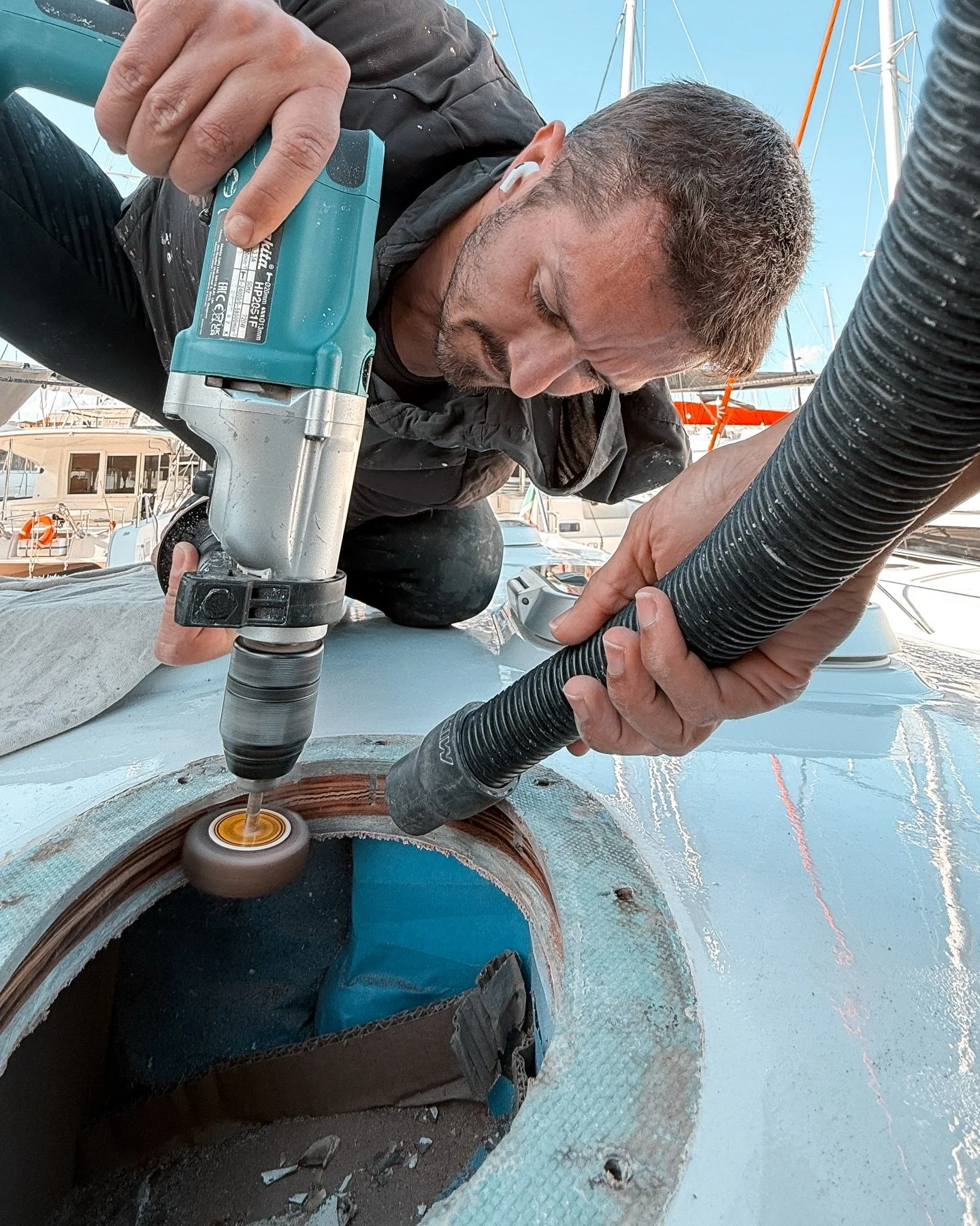 Find the failures &rarr; build them stronger.
No point stepping the mast on top of problems.
This deck collar was underbuilt, poorly attached, and waiting to fail, so it&rsquo;s gone.

Stay tuned for the beefed-up replacement in the next post.
#saili