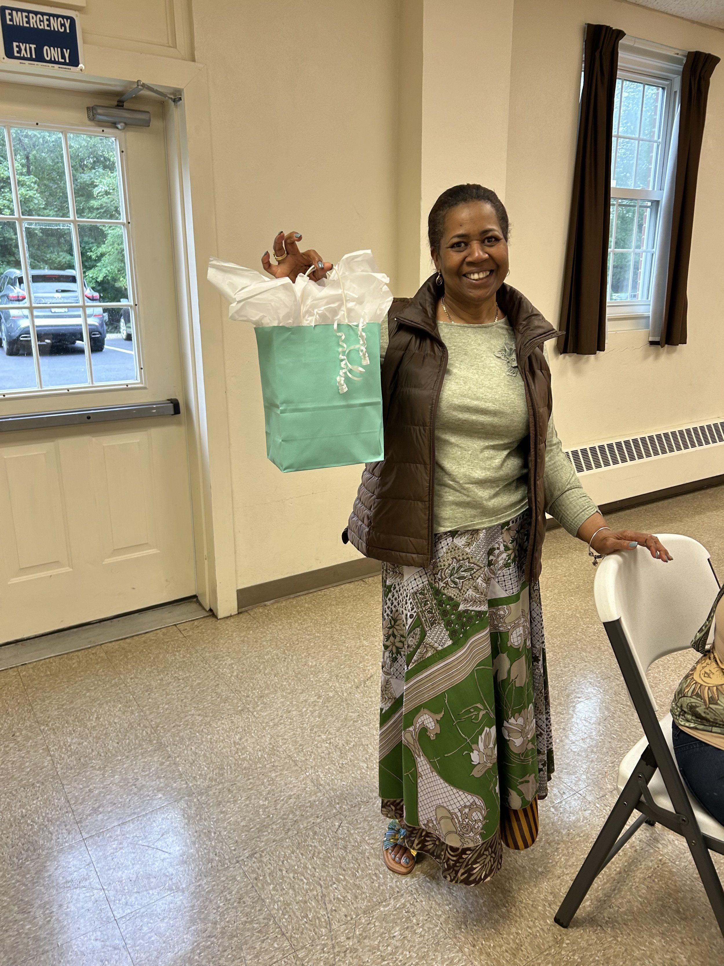 2025 June Ladies Fellowship Cooking Demo Carol door prize winner.jpg