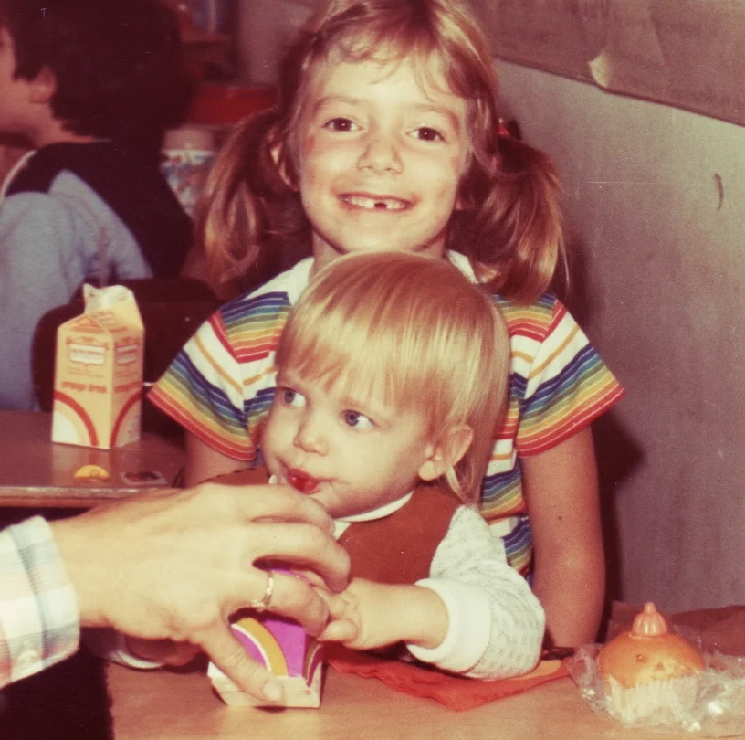 Halloween 1978. a one year old bean on my lap with my clown makeup and costume removed.