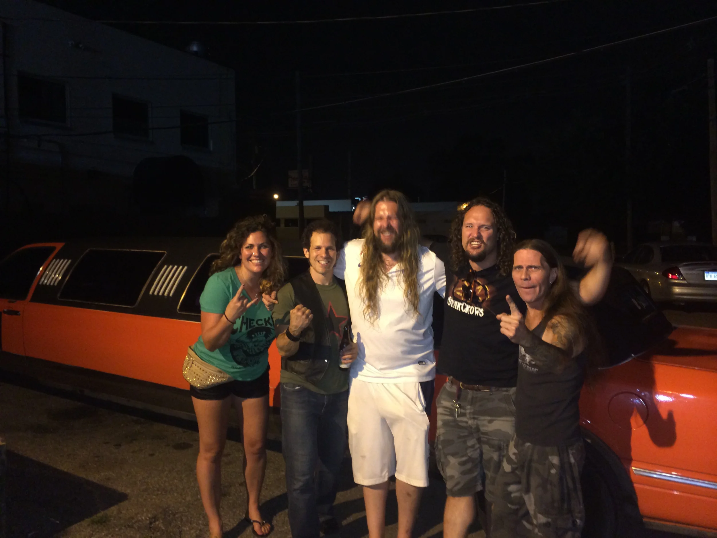 Post-show hanging out with Lava Moth in front of limo