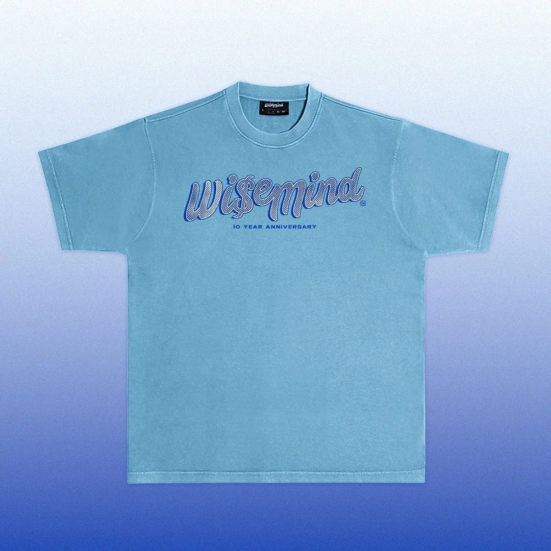 [LIMITED EDITION] 💙🪨10 Year Anniversary Wise Mind Tee in Granite 🪨💙

This color way will ONLY be sold this Saturday, June 15th at Privei in The Cross Creek Mall in Fayetteville, NC from 6p-9p.

🚨 Wise Mind will be having its own Anniversary Pop-