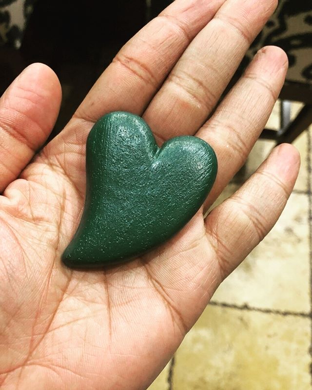 We are so grateful to share #ThisGreenHeart with others!  #healing #hope #love #light #transmutation #transformation #art #clay #MotherEarth