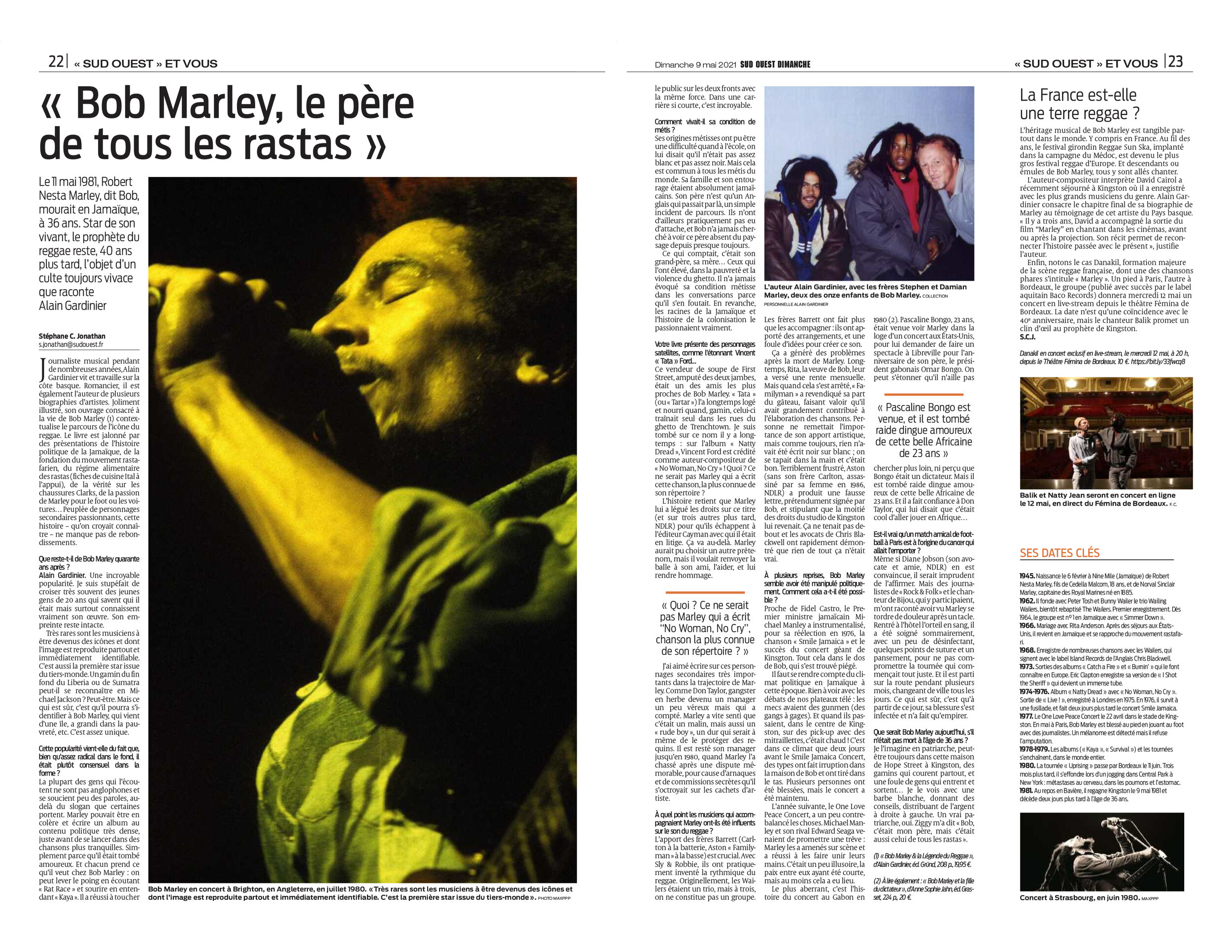 Bob Marley - Alain Gardinier_SudOuestDimanche_9mai2021.jpg