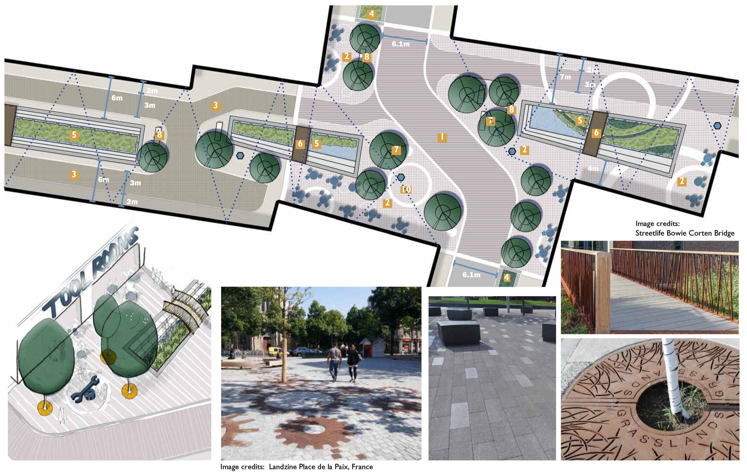 Detailed study of urban square