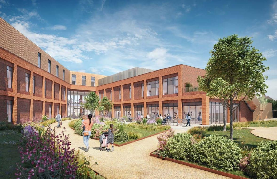 CGI of staff and visitor garden