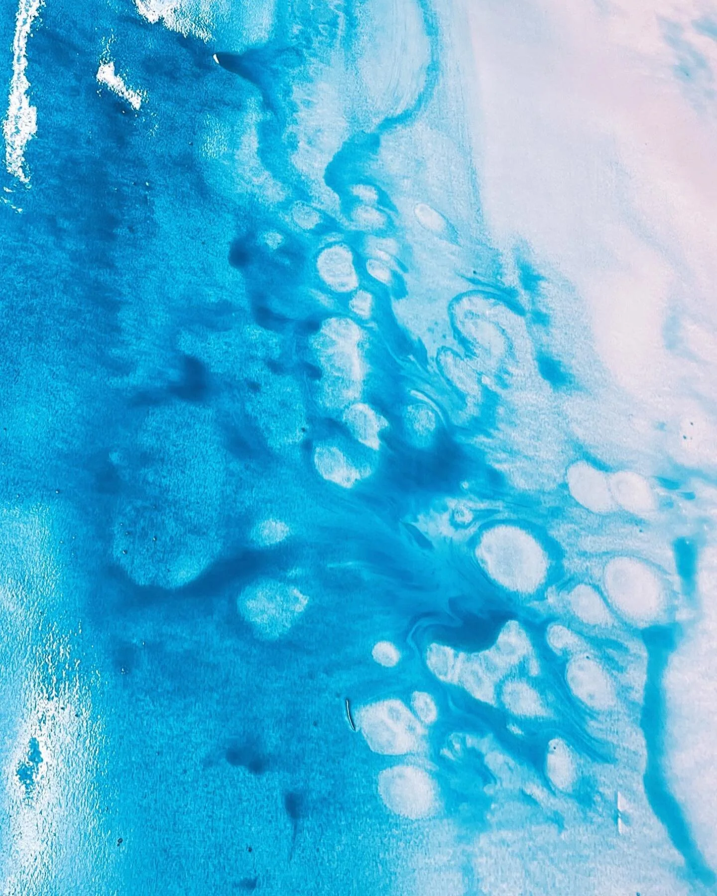 Material Testing and Prep for the &ldquo;Water&rsquo;s Edge&rdquo; interior window installation. 🌊
⁠
The color palette of beautifully balanced and vibrant aquamarines and teals represent the landscape of water for this window installation themed for