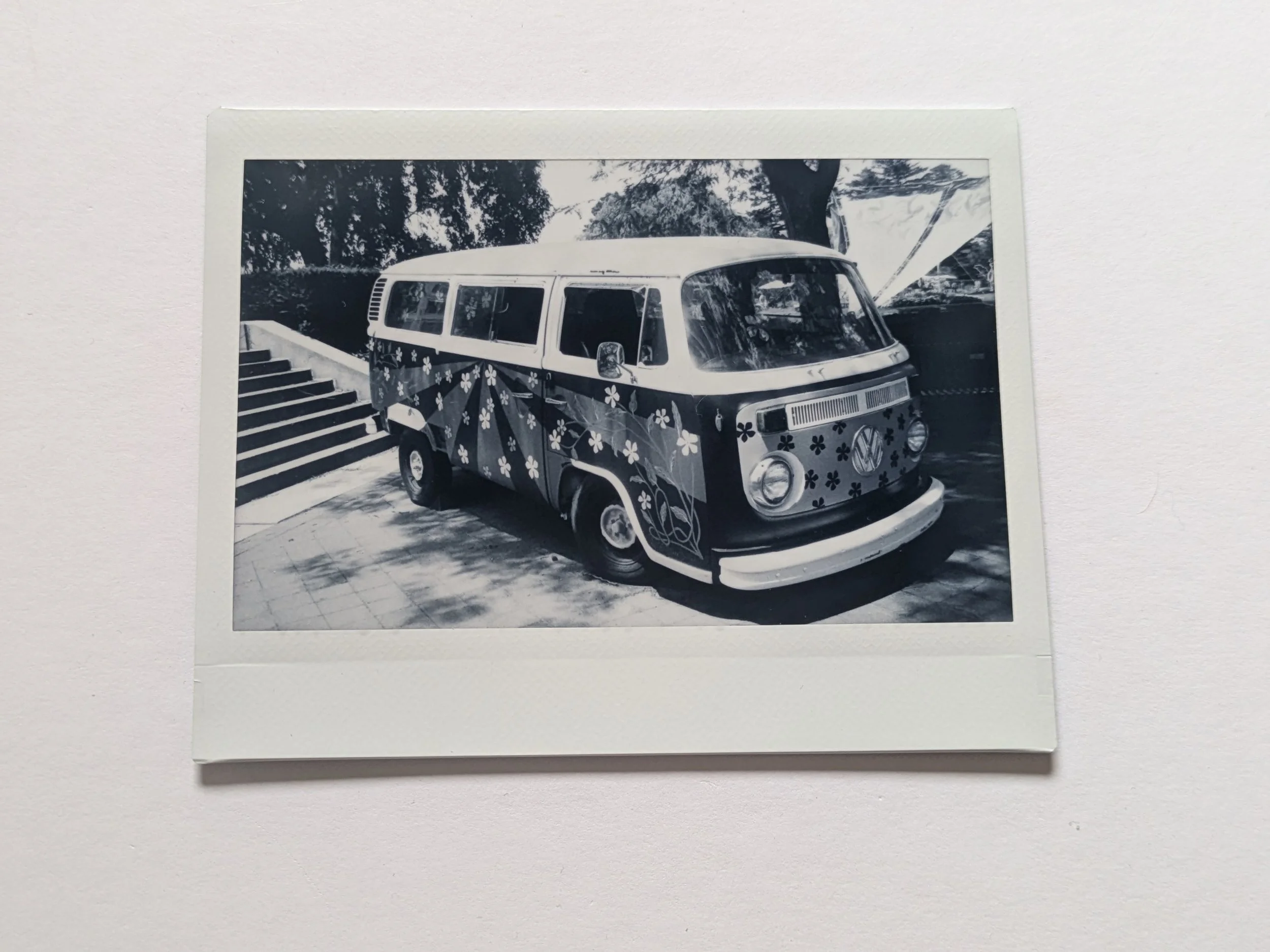  VW Flower Van (B&W)