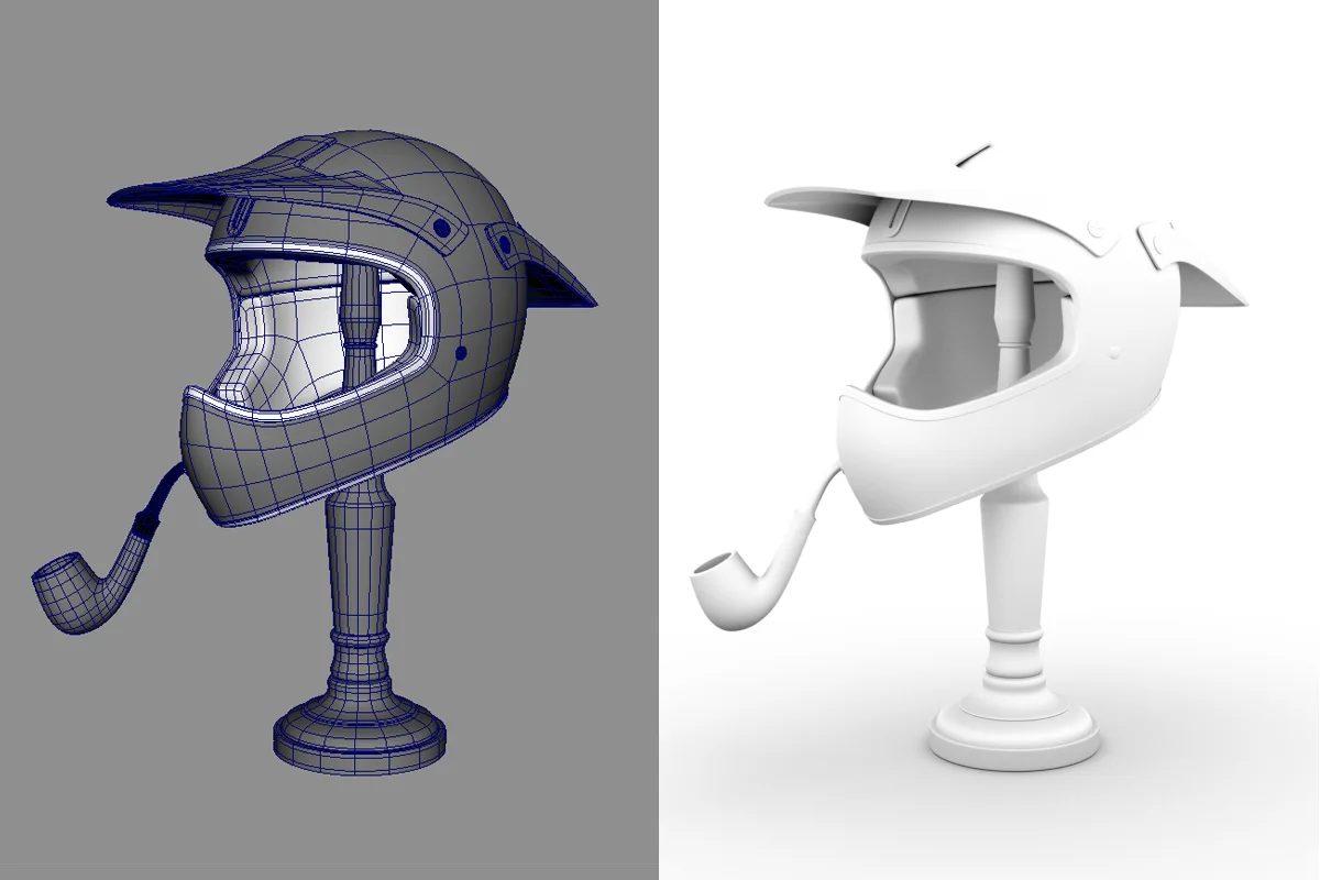  Wireframe &amp; Ambient Occlusion 
