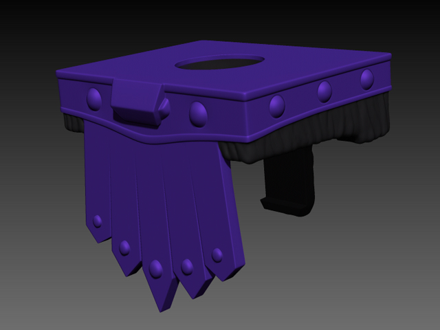 Skeletor's belt scaled and stylized for Minimates.