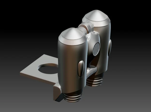 The Rocketeer's jetpack scaled and stylized for Minimates.