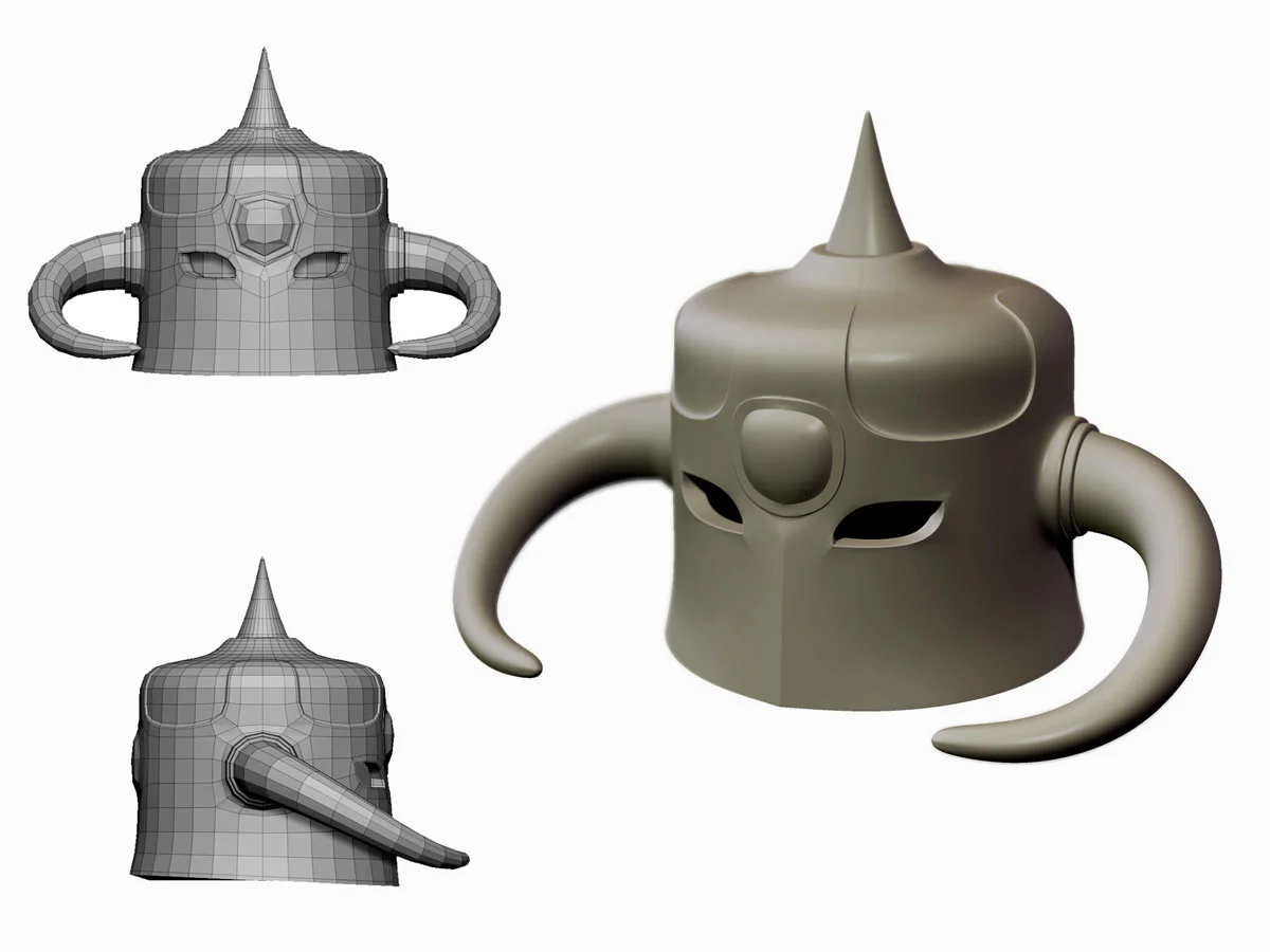 Helmet from Frank Frazetta's Death Dealer , scaled and stylized for use with Minimates.