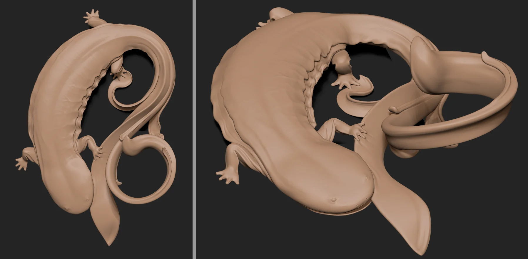 High-detail 3D model finished in ZBrush. These are renderings of the model file that was sent off to be printed. 
