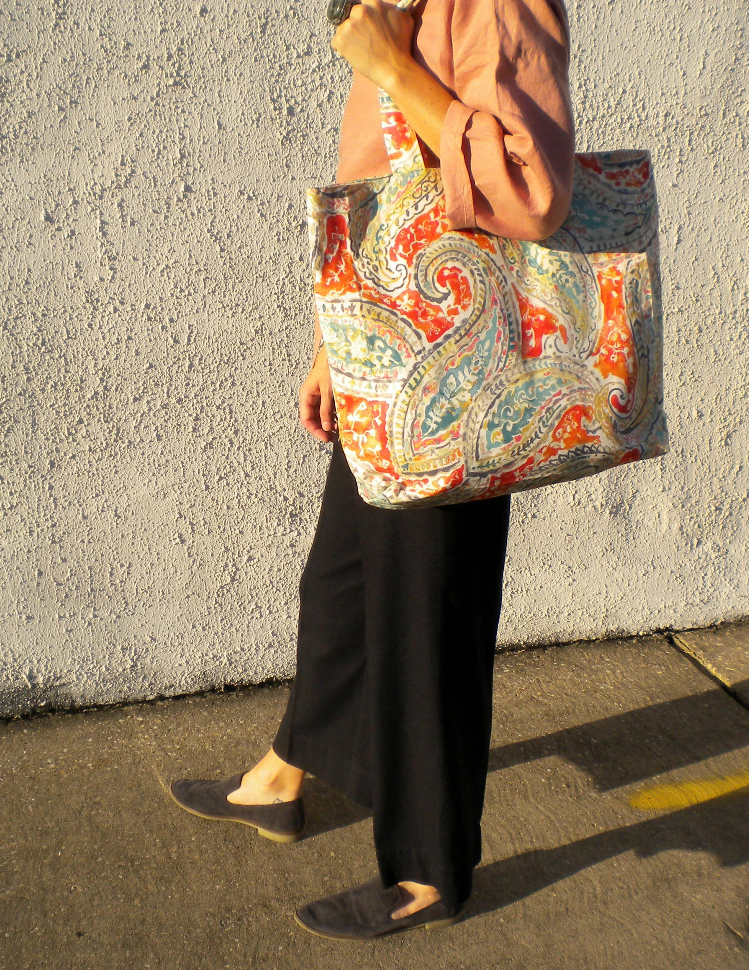 The Community Cloth multi color swirl carrier bag.jpg