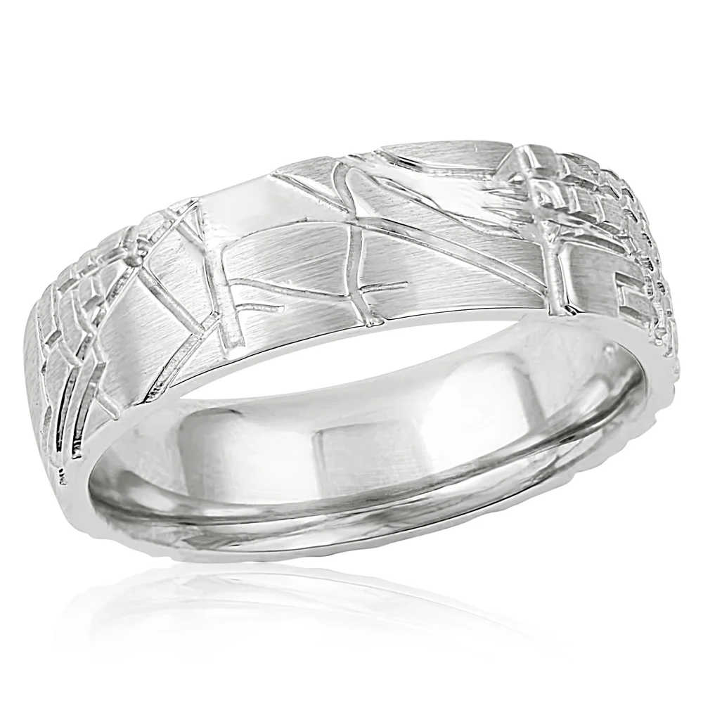Men S White Gold City Street Map Ring Mark Michael Diamond Designs