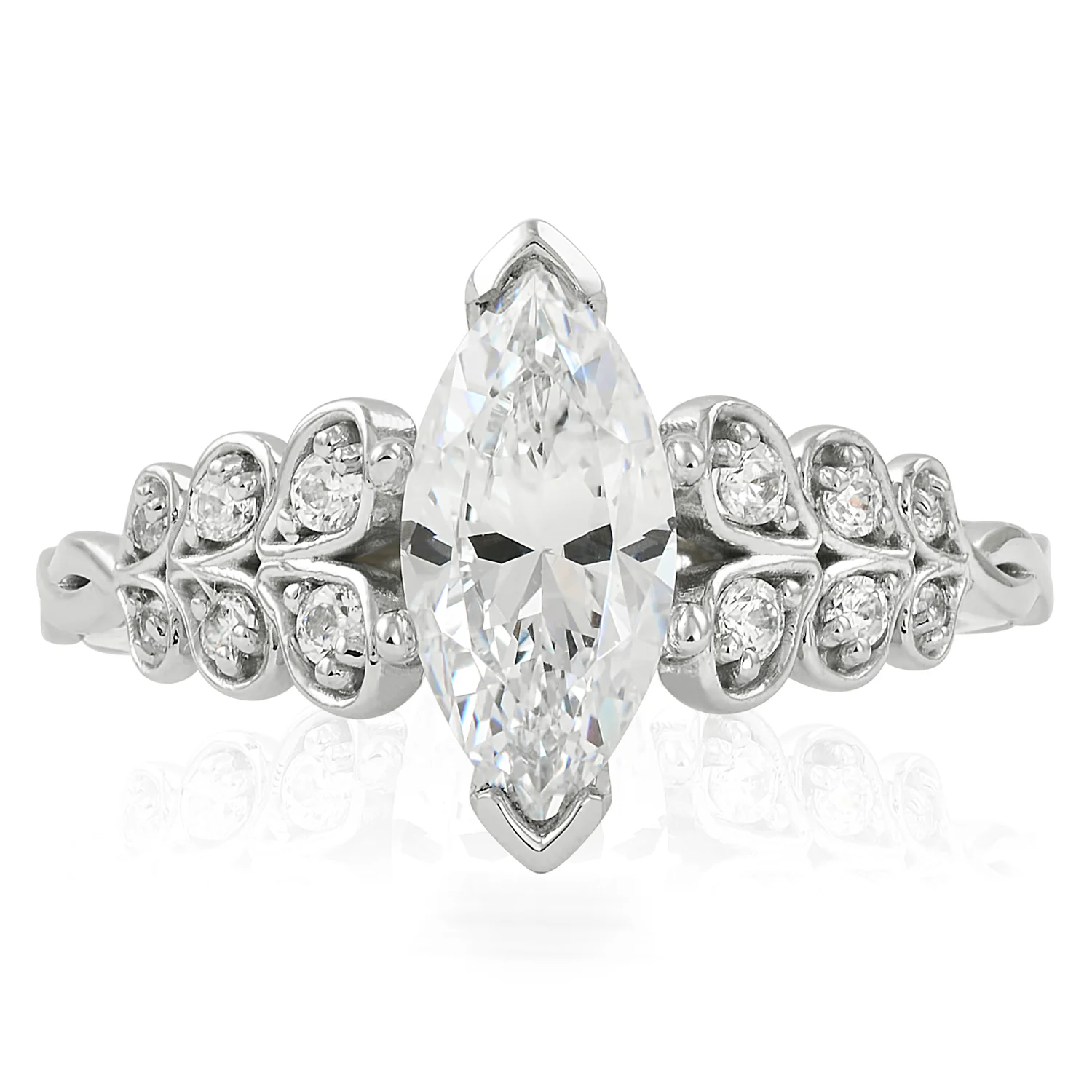 Flourish Two Tone Floral Inspired 1ct Marquise Engagement Ring-3.jpg