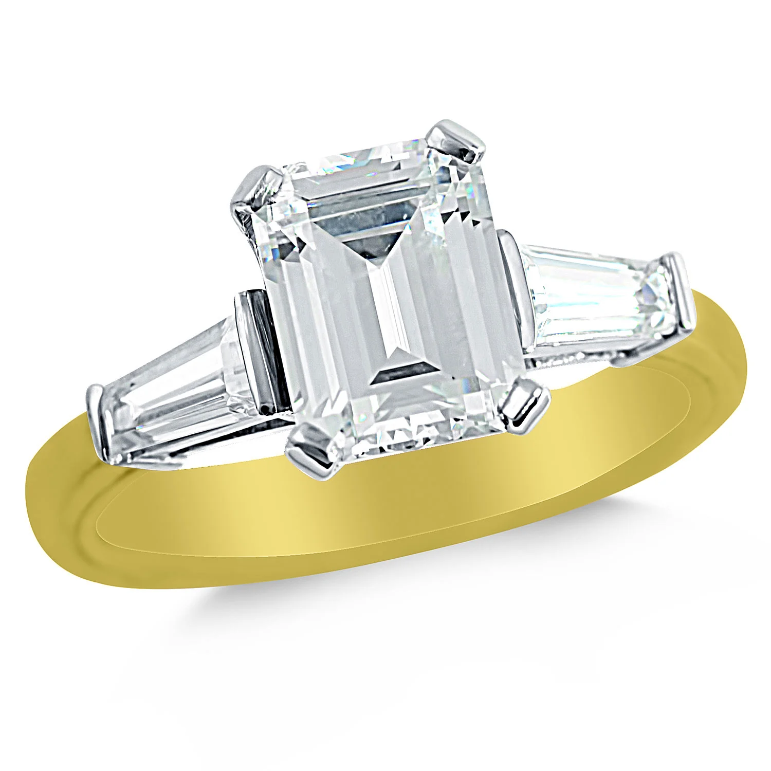 Royalty-Yellow Gold Emerald-Cut-Three-Stone-Engagement-Ring.jpg