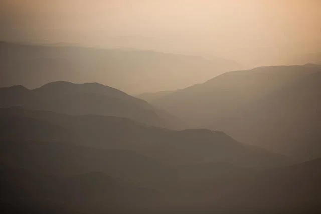 Looking south from Mt. Hood as the sun gets low in the sky. All the recent forest fires limit the visibility but create a really interesting light diffuser.