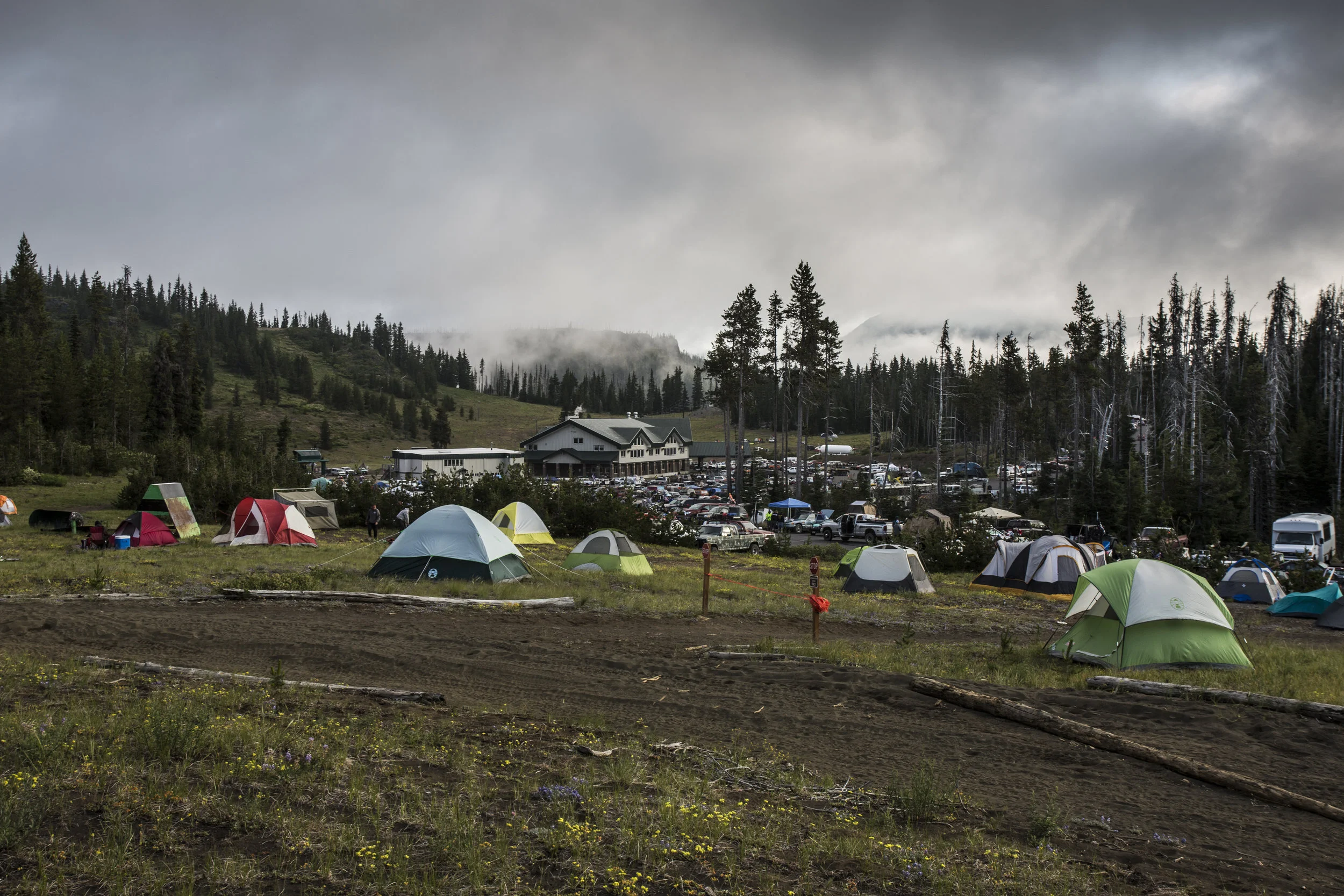 Camp the following morning, before everyone recovered from the events of the previous 24 hours