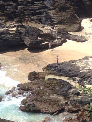 This is Eternity Beach, named after the movie 'From Here to Eternity" where Deborah Kerr and Burt Lancaster had that famous romantic kiss in the sand and waves.