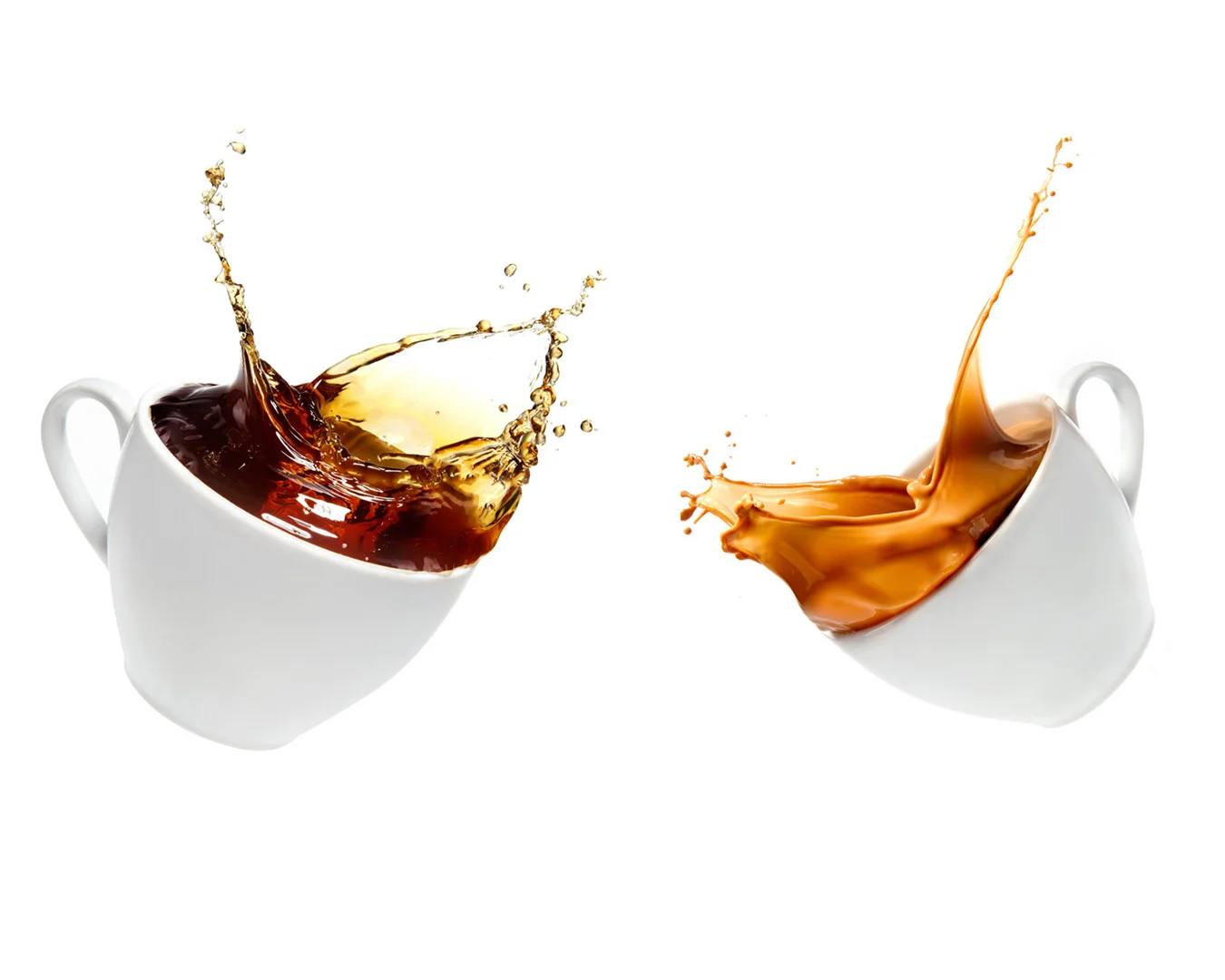 tea coffee splashes