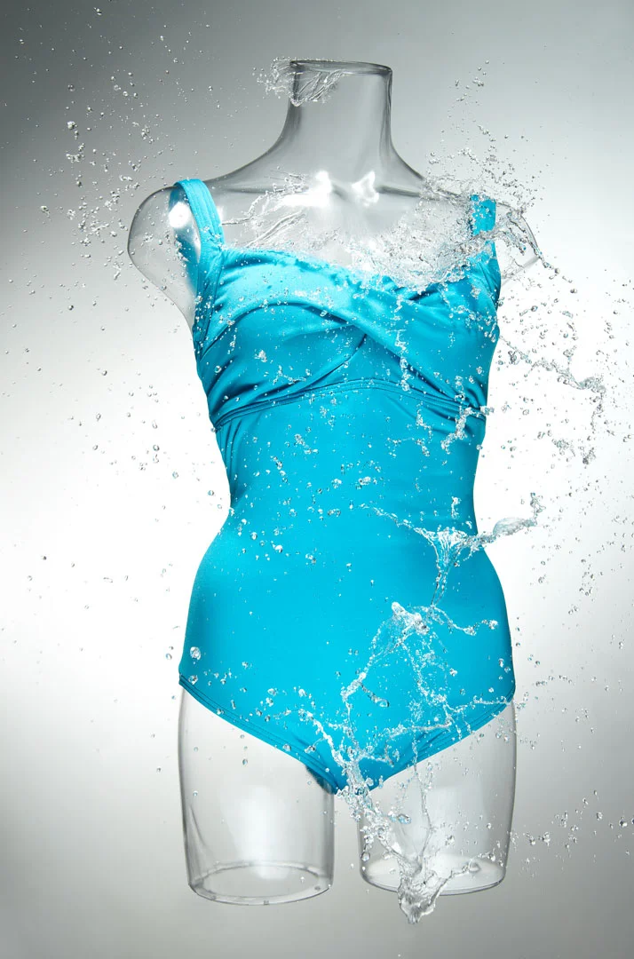 water splashes bathing suit