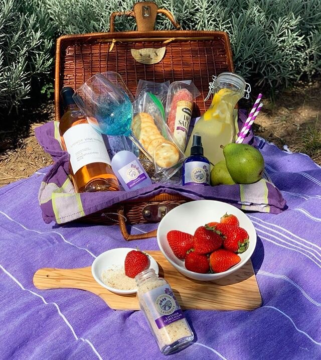 It&rsquo;s #InternationalPicnicDay! Pack up your favorite goodies or stop by a local spot on your way, and come enjoy lunch among the lavender. 🍓💜