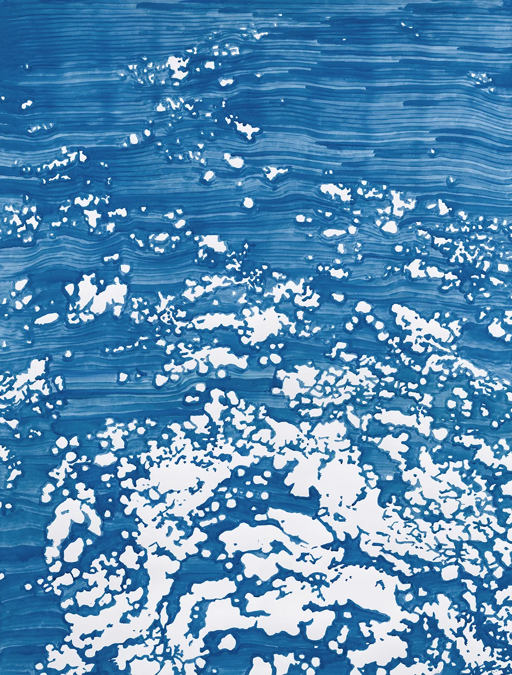 Caribbean Glow Azure, 50" X 38", gouache on paper