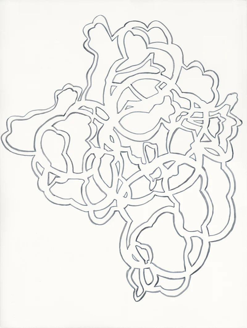 Trace 1, 30" X 22", gouache on paper