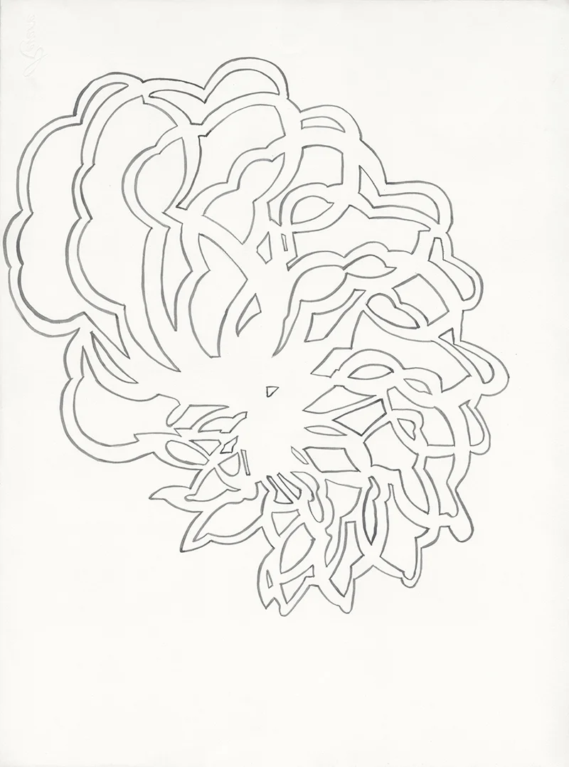Trace 3, 30" X 22", gouache on paper