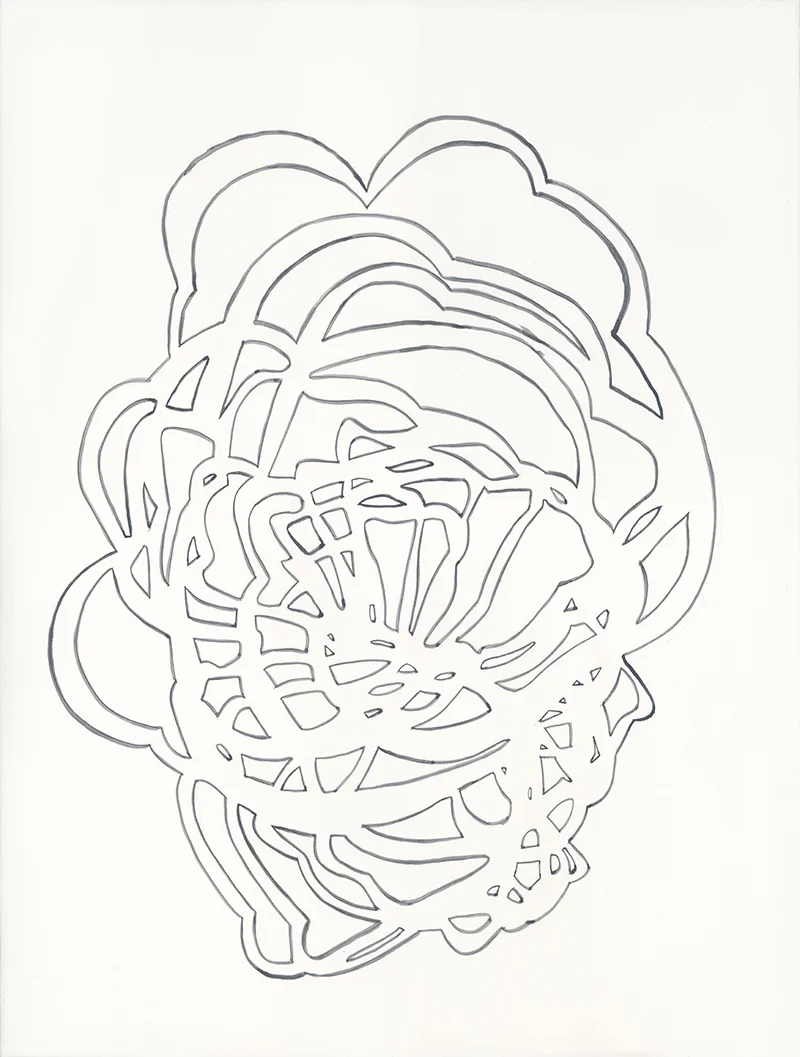 Trace 5, 30" X 22", gouache on paper
