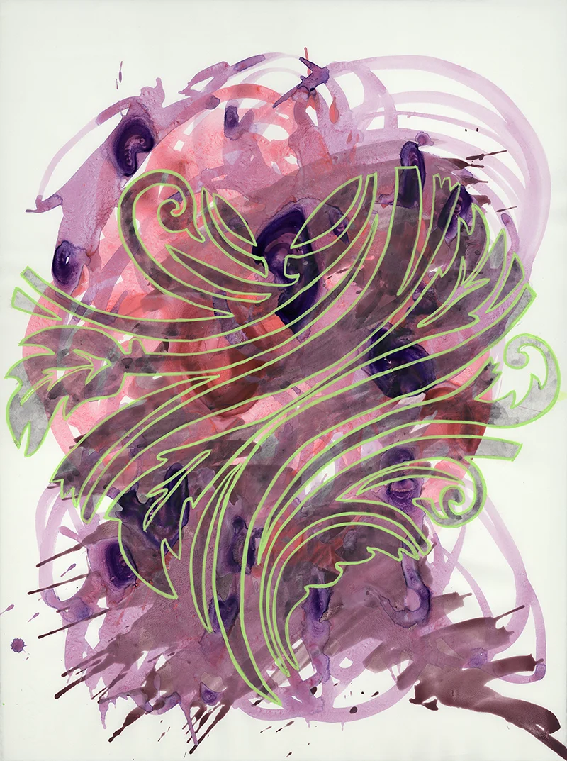 Wildheart, 30" X 22", gouache on paper