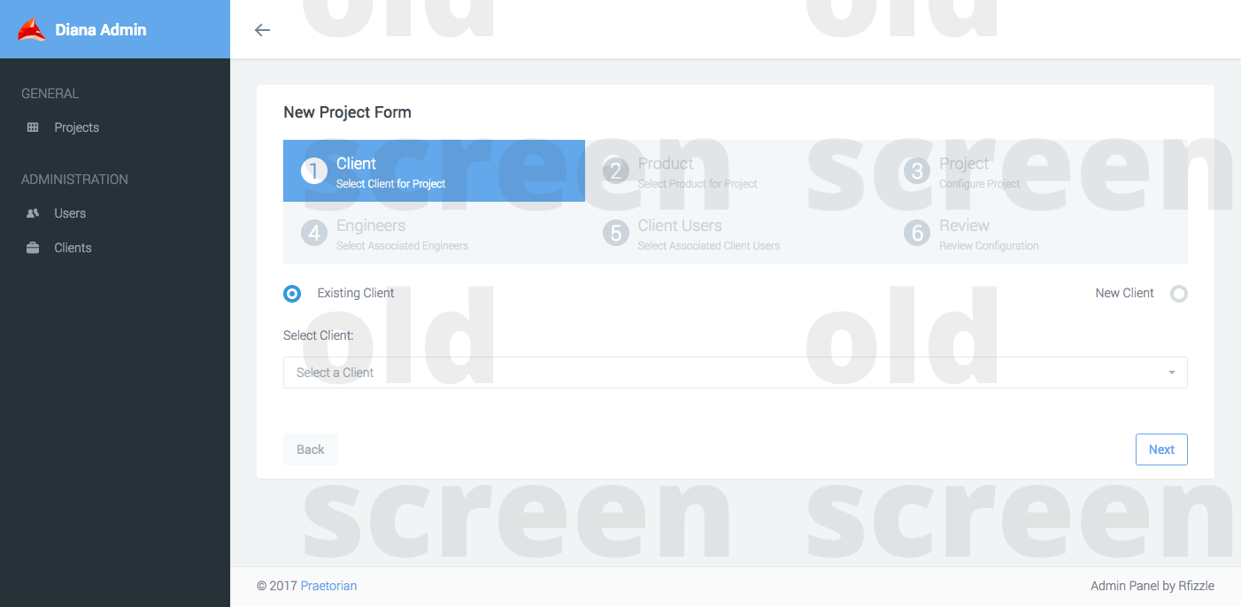 Old version of the Program creation flow.