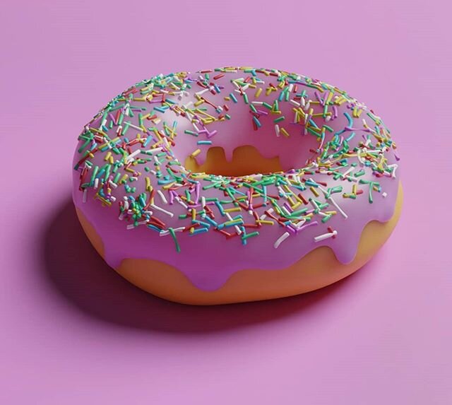 Some randomness and color infusion for the sprinkles. Next up is #texturepainting for the #donut 
#blender3d #quarantinelearning