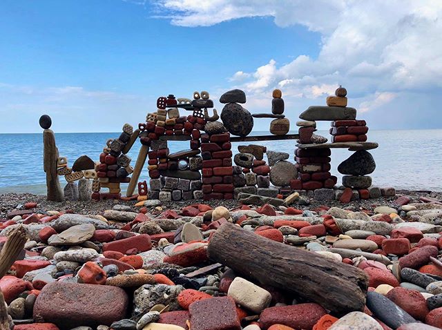 One year ago @sofunstudio stacking collaboration!!! It is sad that the water has been so high this year that the beach has totally disappeared!! I can&rsquo;t wait to see what Lake Erie has left us when the beach reappears.... @jpcform when are we go