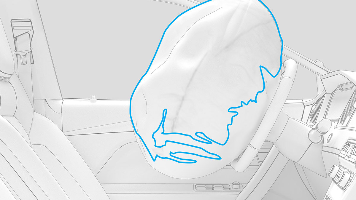 Detección de contorno - La nueva función de detección de contorno permite el análisis de las pruebas de despliegue del airbag. La nueva herramienta de software rastrea el contorno del airbag en cualquier grabación de video de alta velocidad y ayuda a identificar el punto de deflexión máximo en el sistema de coordenadas local del volante.