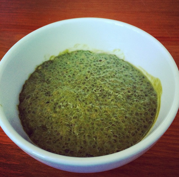 Home made matcha chia pudding 