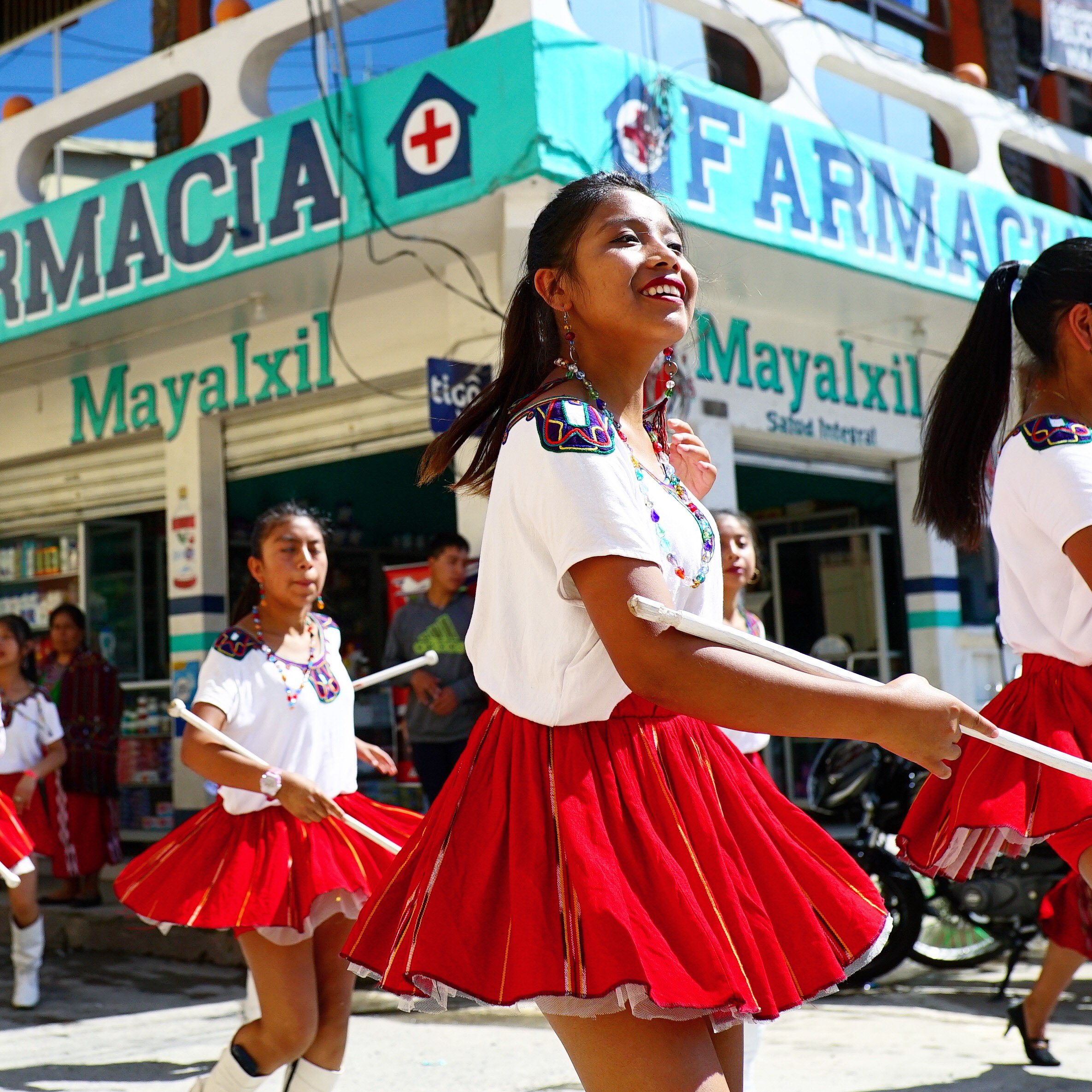 Baton Dancers in Parade. Nebaj, Guatemala (Copy)