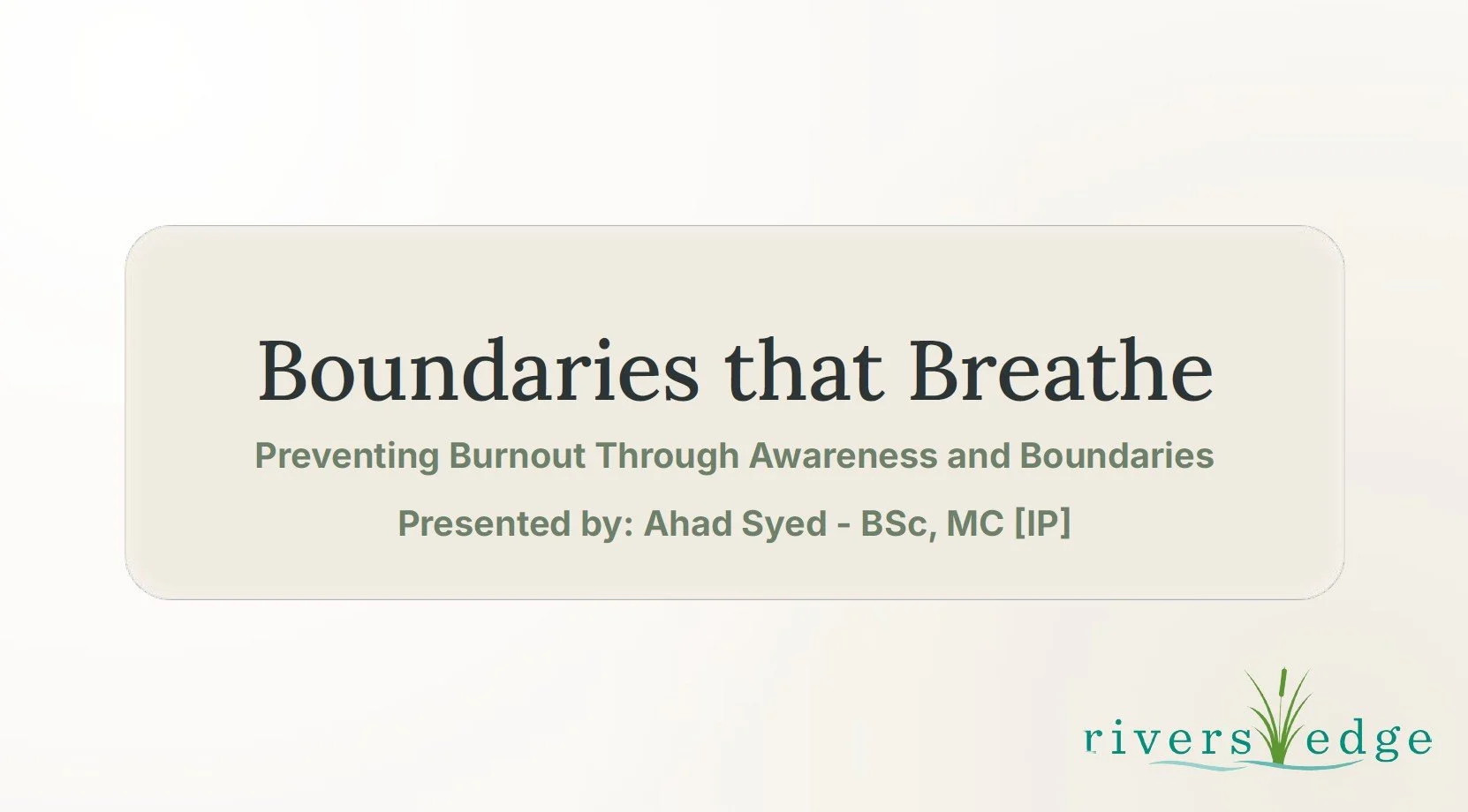 Wellness Matters Webinar - Boundaries that Breathe: Preventing Burnout through Healthy Limits
