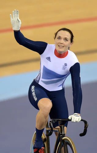 Victoria Pendleton acknowledges the crowds during the London 2012 Olympic Games women's sprint final cycling event at the Velodrome in the Olympic Park in East London, on August 7, 2012.