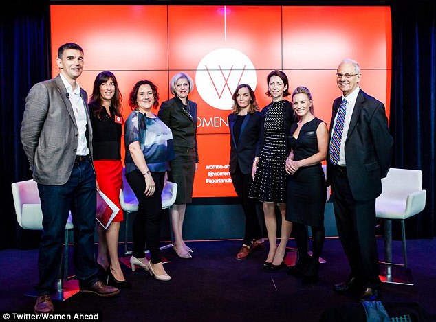 @Women_Ahead tweeted this image ahead of the event with the caption: Huge thanks to Theresa May MP @v_pendleton @MorrisseyHelena @RuthHoldaway @OfficiallyGT @Mentor2mentors @MattBrittin
