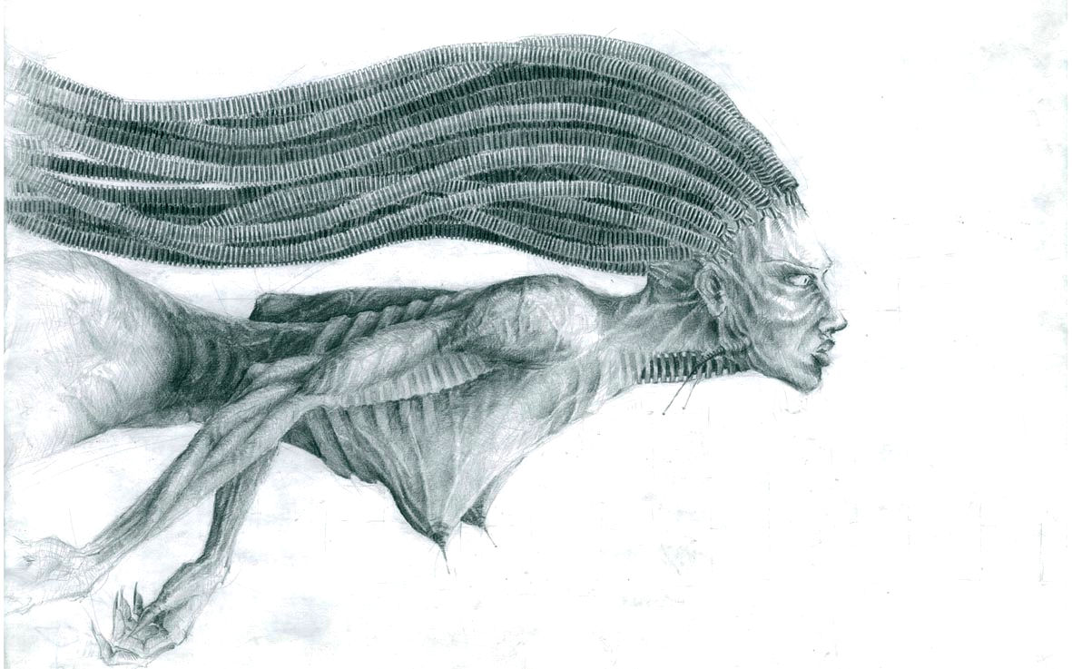 Dehumanized 1, 2004, pencil drawing on paper, size A1