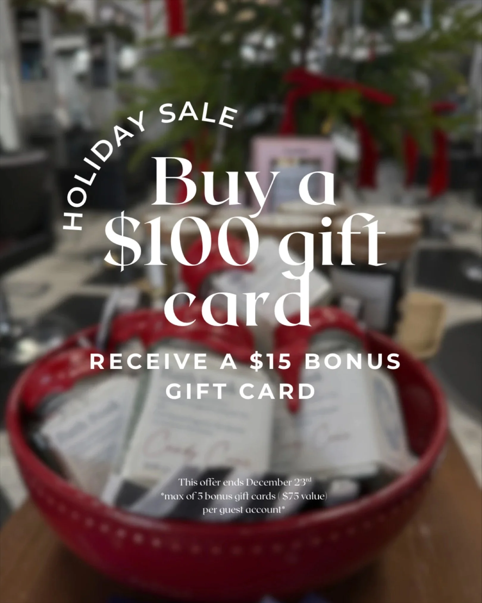 Holiday magic starts with great hair ✨ Buy a $100 gift card and we&rsquo;ll gift you a $15 bonus card to share&hellip; or keep 🎁 Offer ends December 23rd!

#HolidayHair #GiftCardDeal #SalonPromo #HolidayShopping #LocalSalon #HairCareGifts #BeautyGif