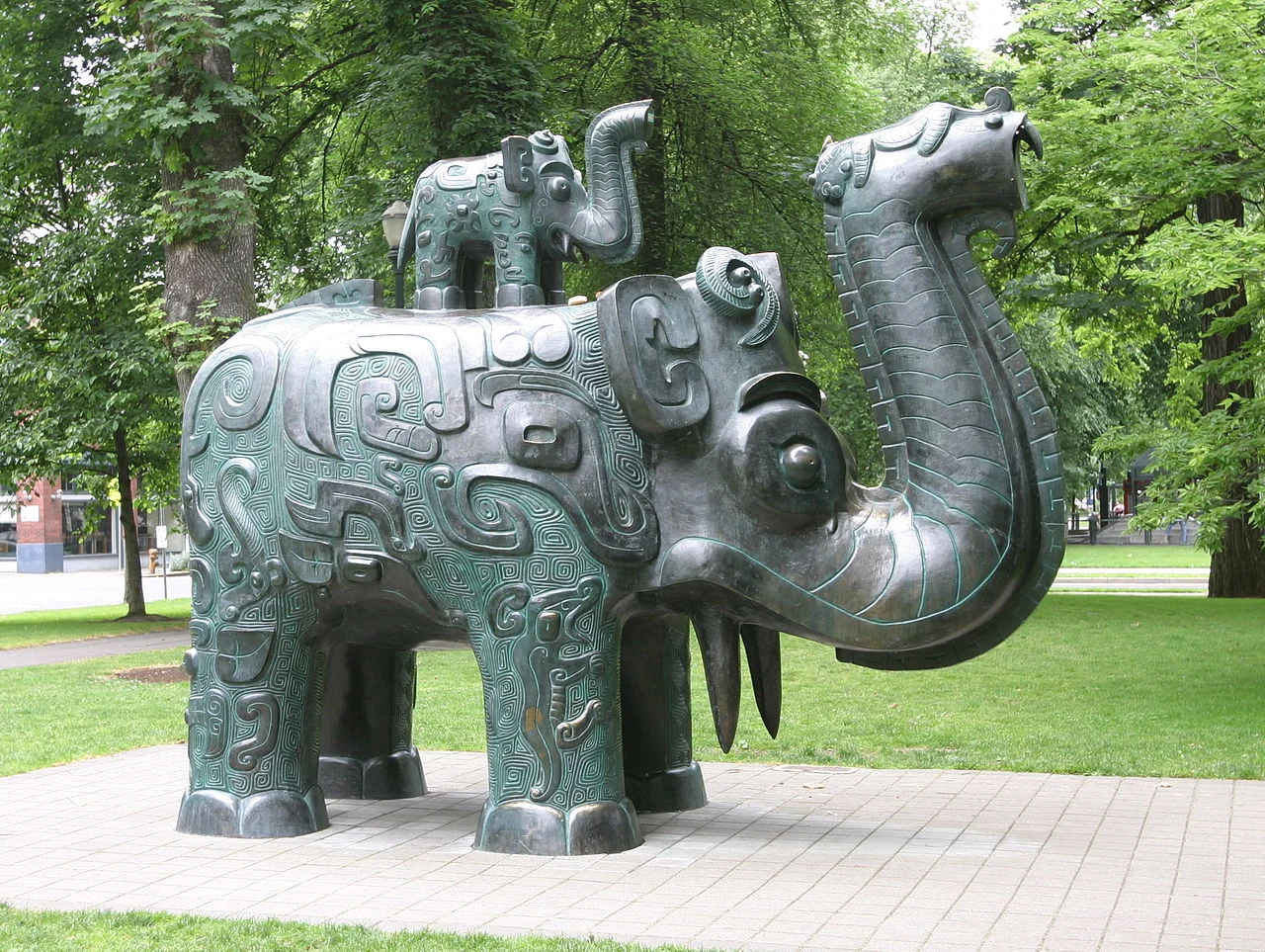 Replica of a Shang dynasty bronze pitcher (Portland, OR)