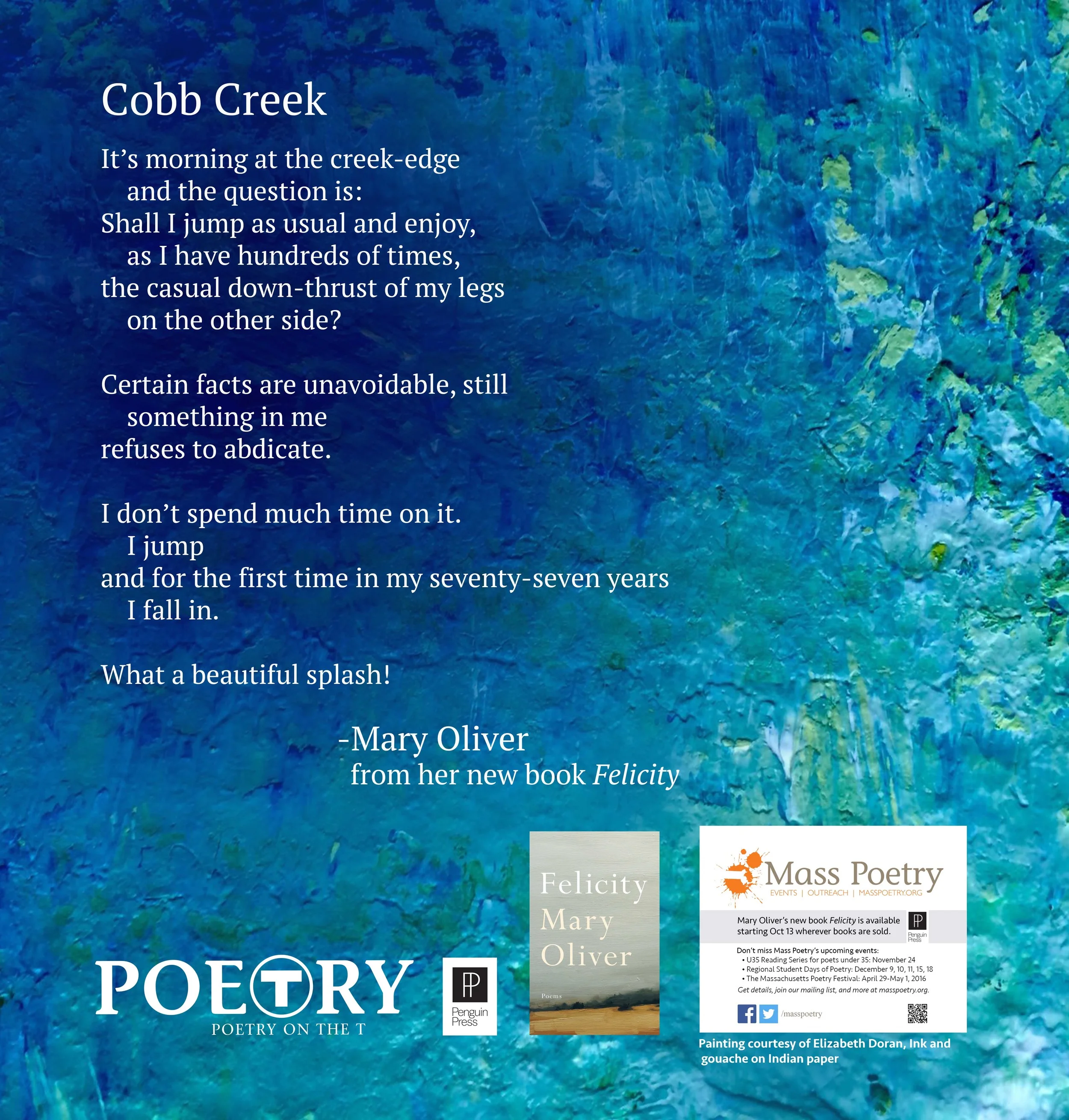 Mary Oliver, "Cobb Creek"